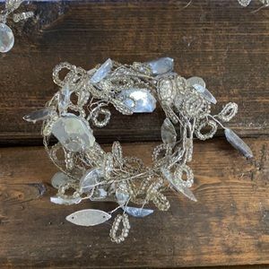 Set of 4 silver wire rhinestone boho napkin rings